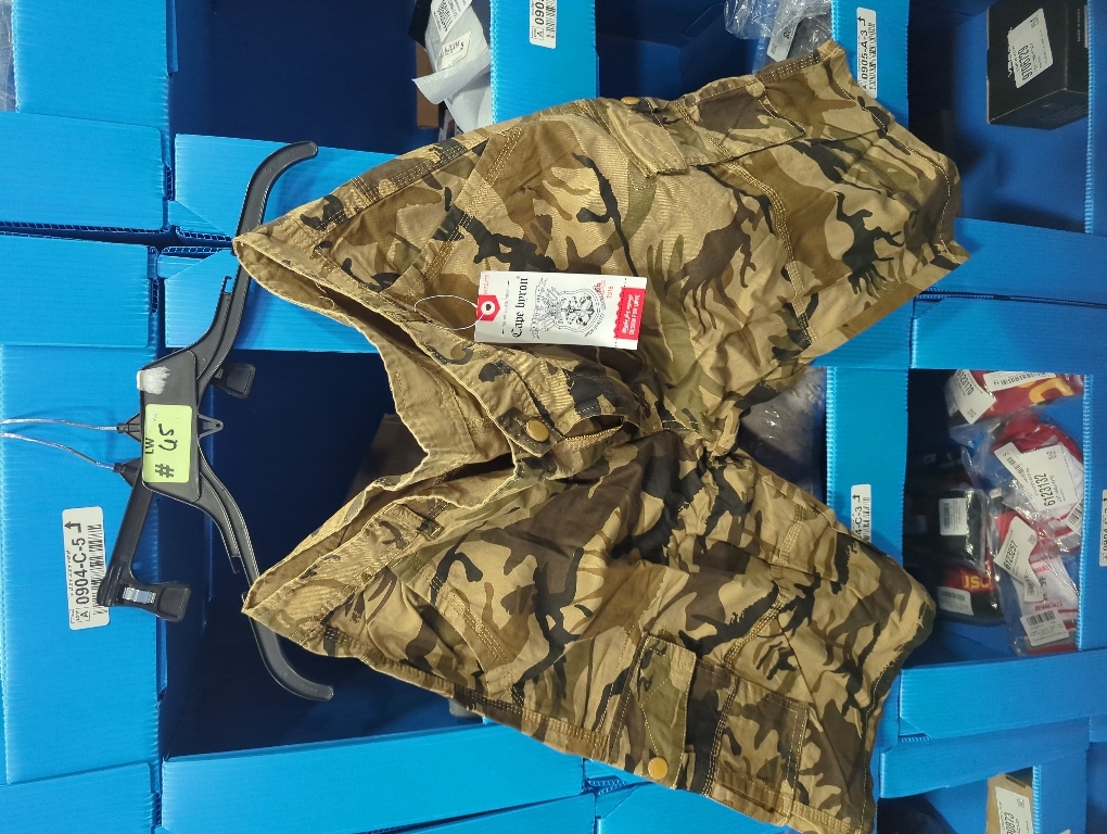 Size 38 DGWZ Mens Cargo Shorts Elastic Waist Multi Pocket Hiking Outdoor Camo Stretch Cotton