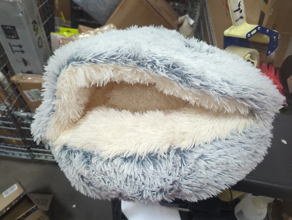 ShinHye Cat Bed Round Plush Fluffy Hooded Cat Bed Cave, Cozy for Indoor Cats or Small Dog beds, Soothing Pet Beds Doughnut Calm Anti-nxiety Dog Bed - Waterproof Bottom Washable