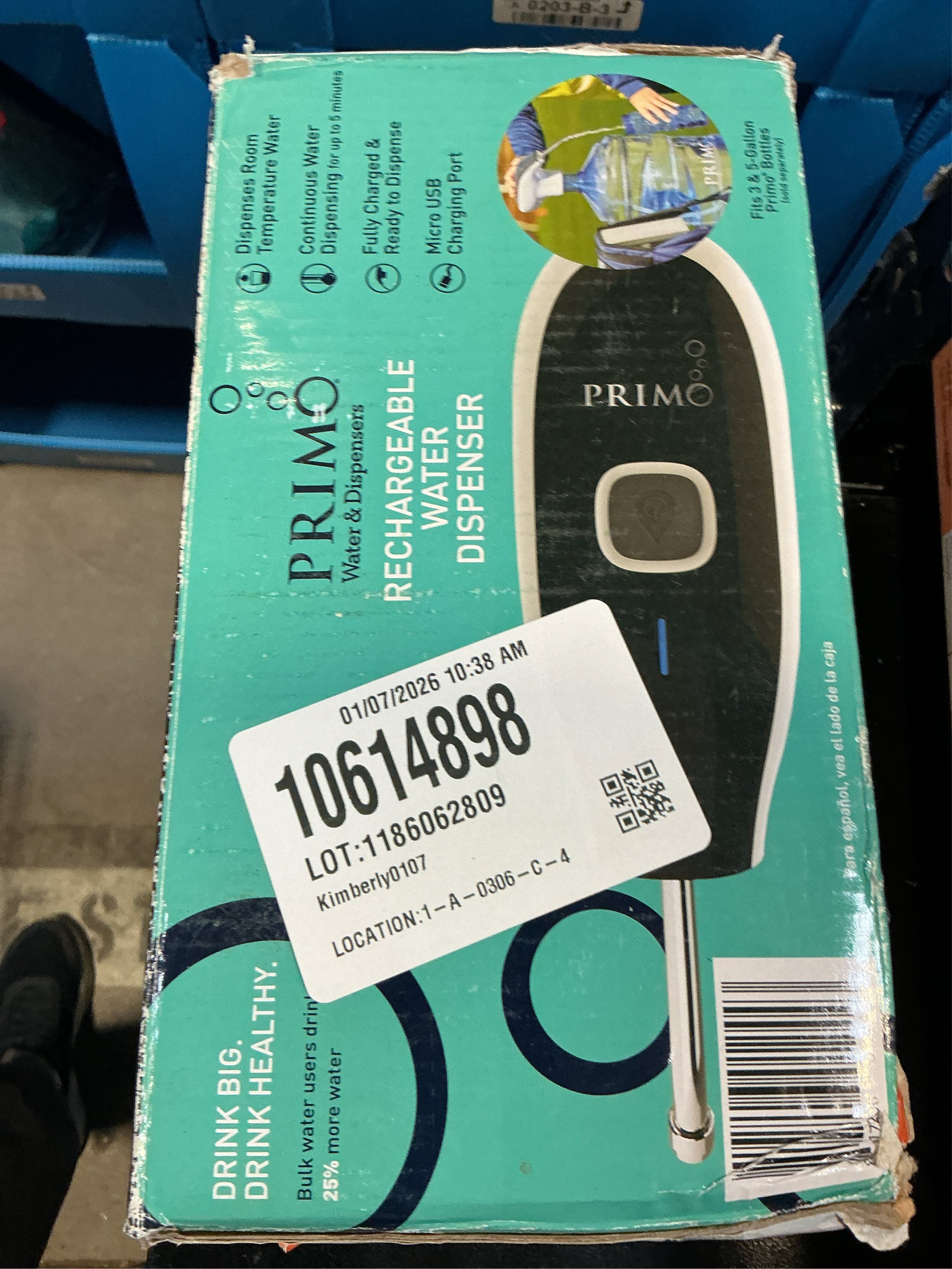 Primo BPA FREE Portable Electronic Water Pump, White