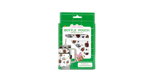 CharCharms Tailgat Water Bottle Pouch Bag Travel Tumbler Football Game Day