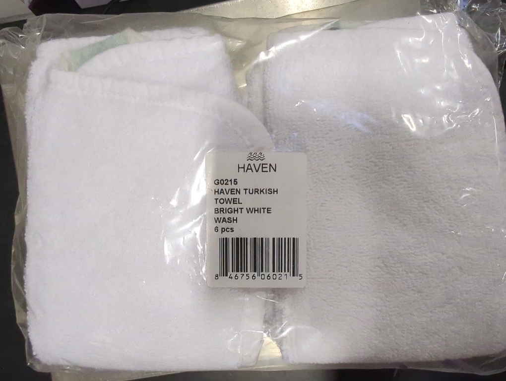 Haven Turkish Cotton 6pc Washcloth in Bright White