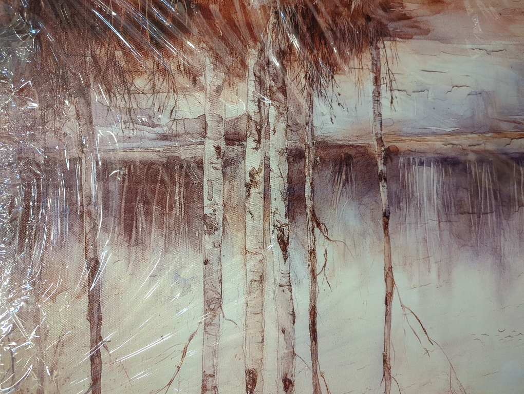 Large Wall Decor for Living Room Stretched and Framed Canvas Wall Art for Office Wall Decorations for Bedroom Birch Forest Painting by The Lake Picture Home Decor Ready to Hang