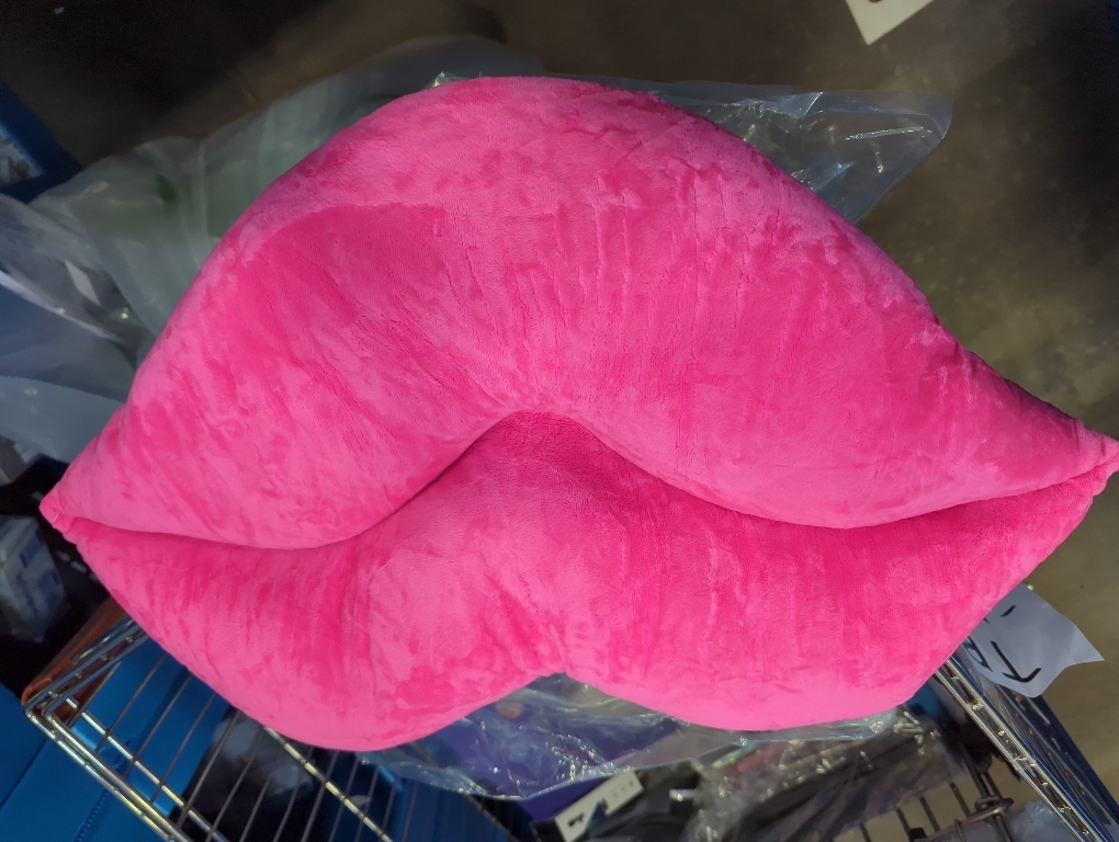 LEVINIS Hot Pink Lip Shape Throw Pillows Girls Soft Velvet Decorative Reversible Pillow Cushion for Bed Couch Office 23.6 x 13.6 Inch