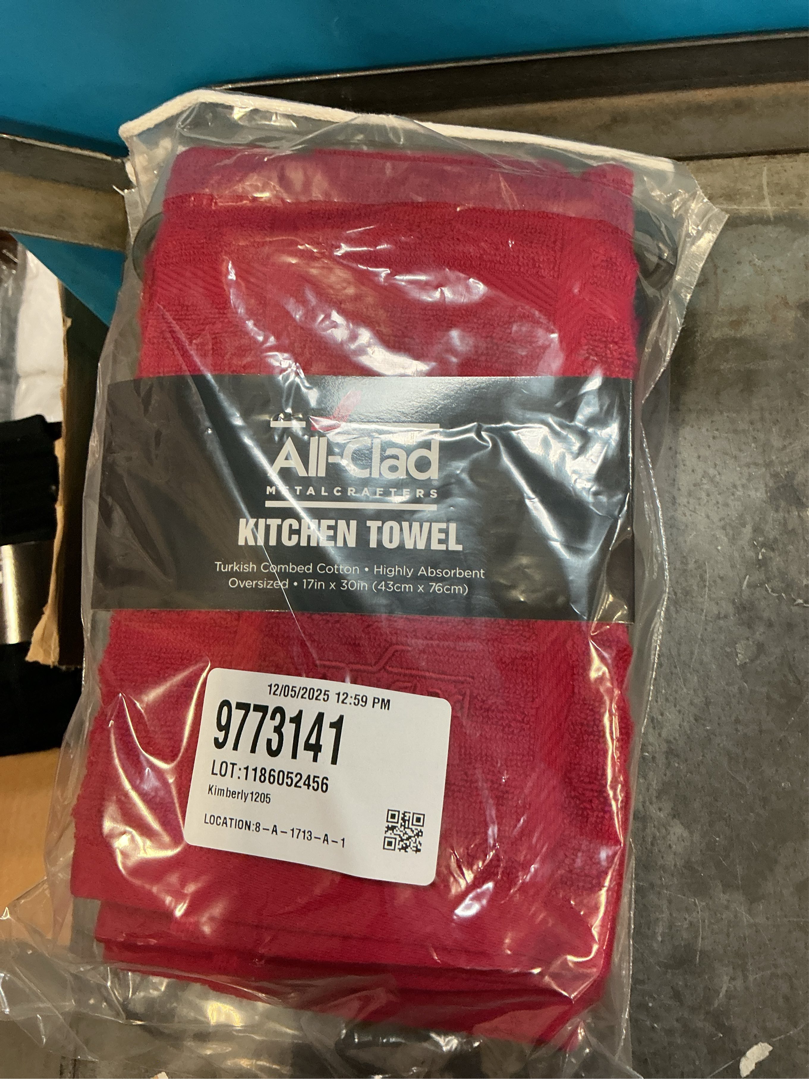 All-Clad Solid Kitchen Towel: Highly Absorbent, Super Soft Long Lasting - 100% Cotton, 17x30 Tea Towel for Cleaning & Drying Dishes, Pans, Glassware, or Countertops, (1-Pack), Chili