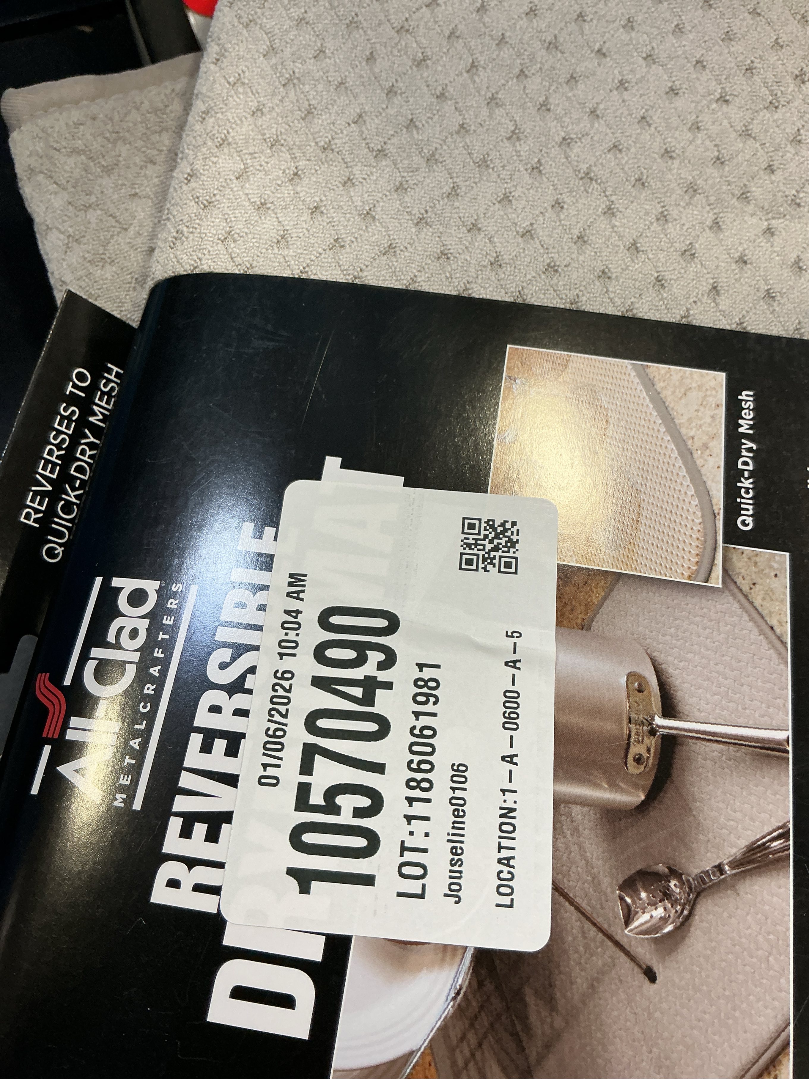 All-Clad Premium Reversible Dish Drying Mat for Kitchen: 16 x 28 Ultra-Absorbent, Long-Lasting, No Condensation, and Oversized for Large Pots and Pans - 1 Pack, Titanium