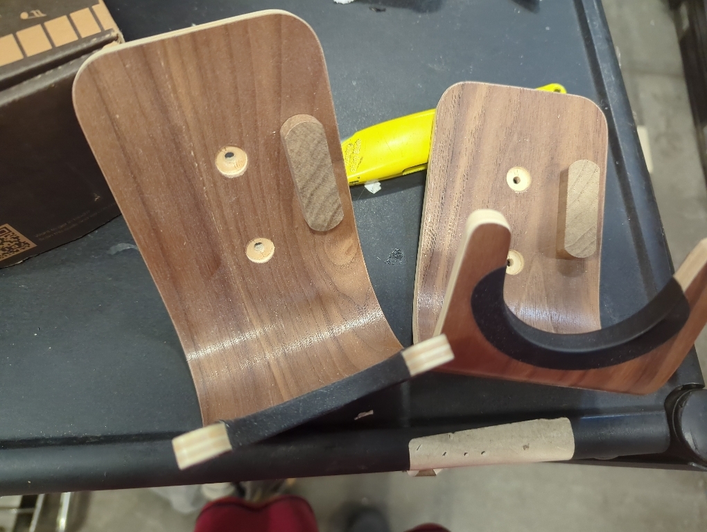 Guitar Wall Mount Hook: Modern Design Walnut Wood Guitar Hanger for Storage & Display. Heavy Duty Ply Guitar Holder for the Wall. Hangers Stand for Acoustic Guitars, Ukulele, Bass, Violin, Cello