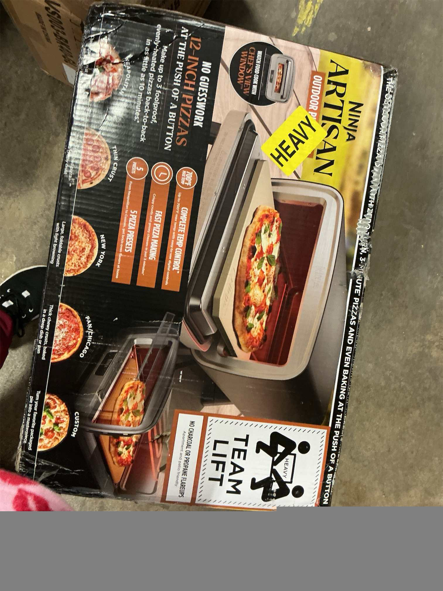 Ninja Artisan Outdoor Pizza Oven, 12-inch, 3-minute Pizza, Neapolitan, Thin Crust, New York Chicago, Custom, 700F Max Temperature, Electric Heat, Bake, Broil, Proof, Warm, MO201