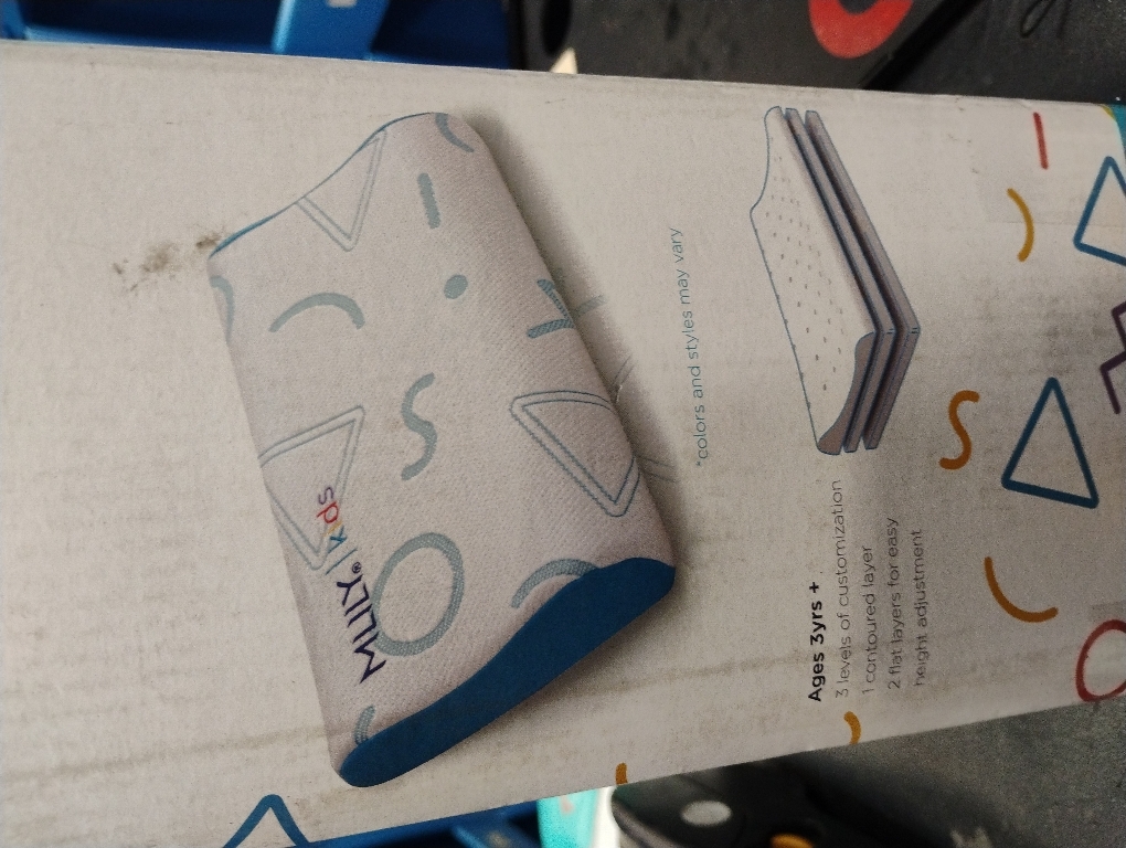 MLILY Kids Pillow for Sleeping, Adjustable Kids Memory Foam Pillow for Bed Set, Breathable and Cooling Pillows for Kids Boy Girl, CertiPUR-US Certified, 12x20 Inch, Blue