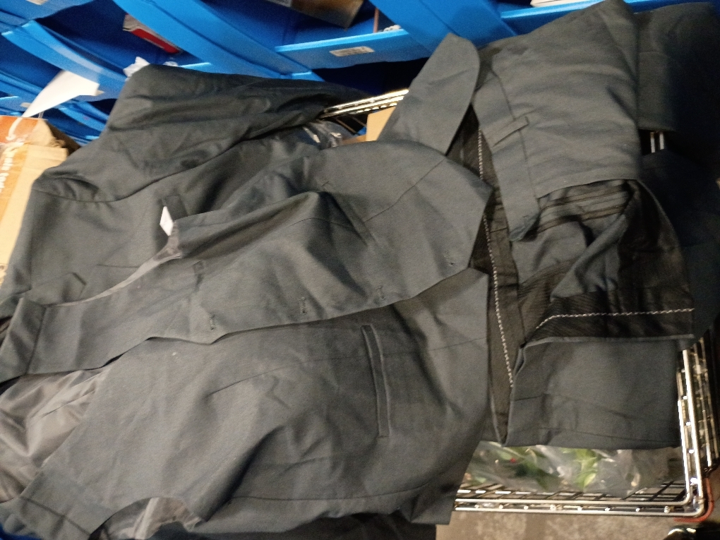 YND Men's 3 Piece Suit Set with Tie, 2 Button Slim Fit Solid Blazer Jacket Vest Pants, Business Wedding Party Suits for Men Grey ? large