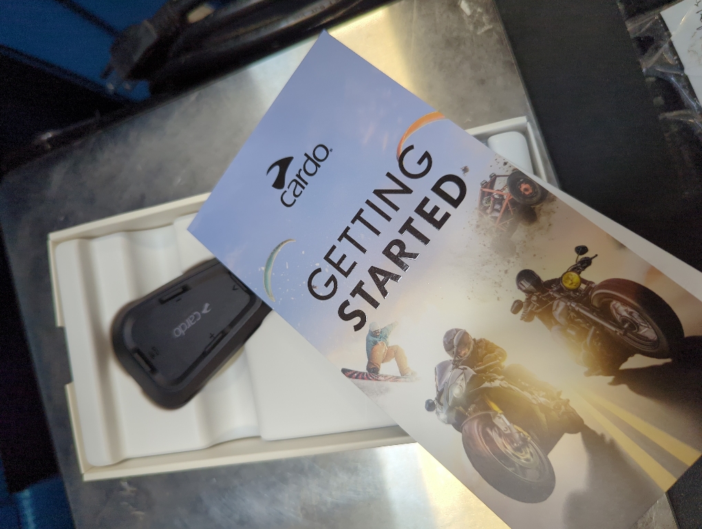 Cardo Systems Spirit Motorcycle Bluetooth Communication Headset, 2-Way Bluetooth, Thin 32mm Speakers, Waterproof, Universal Connectivity - Single Pack