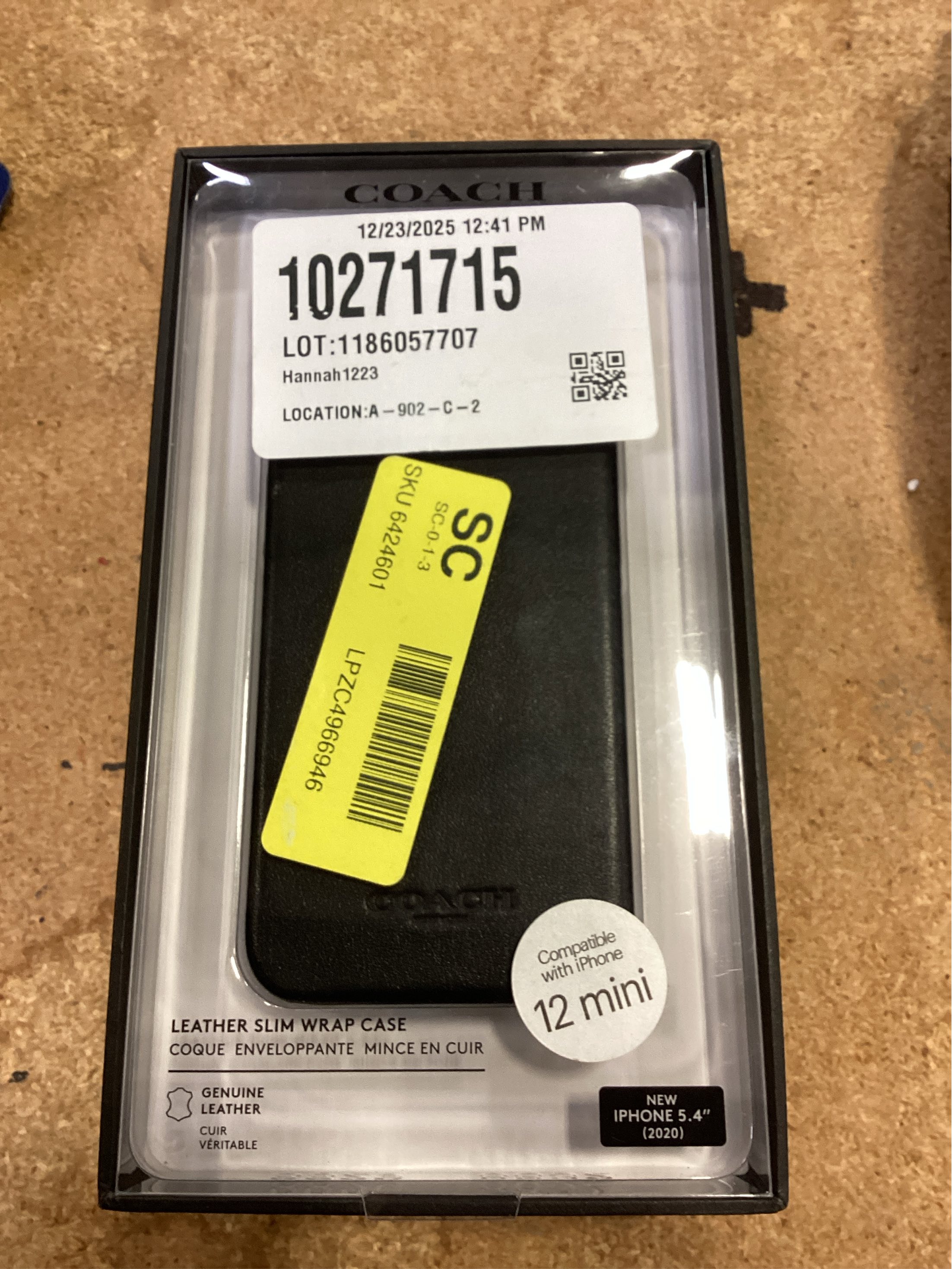 Coach Leather Slim Case for iPhone 12 mini Black