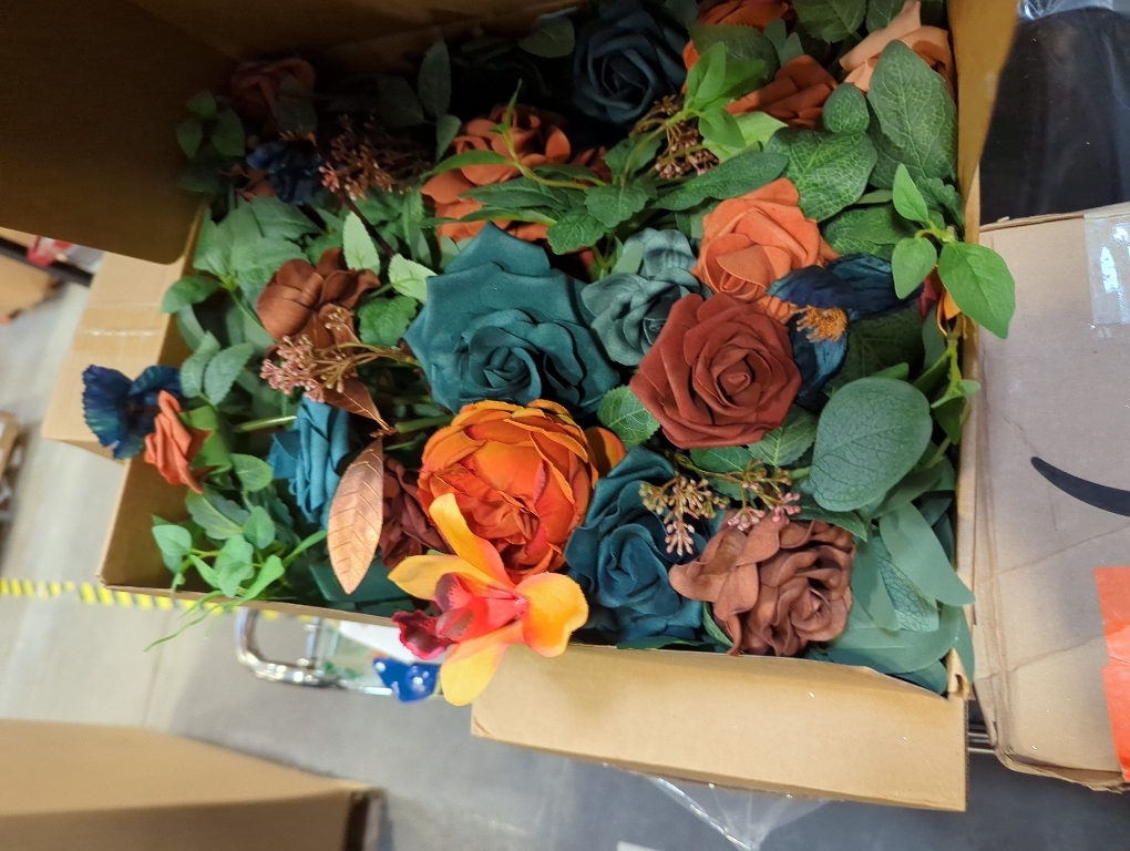 Ling's moment Artificial Flowers Wedding Rustic Teal Fall Combo for DIY Wedding Centerpieces Bouquets Combo Decorations