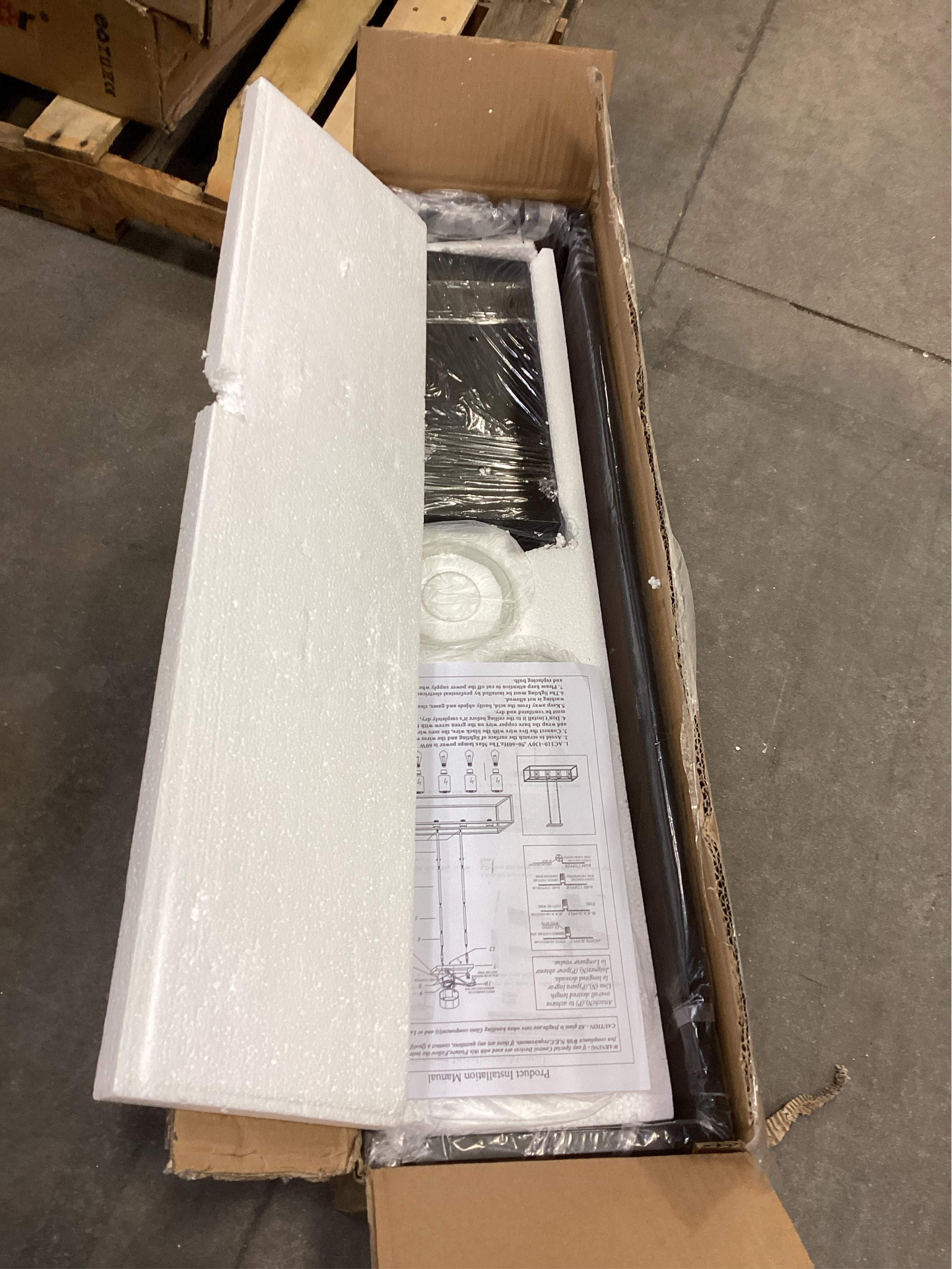 XILICON Black Dining Room Chandeliers Lighting Fixture Linear Pendant Modern 4-Light with Glass Shades Vintage Farmhouse Ceiling Light Hanging for Kitchen Island Cafe Bar