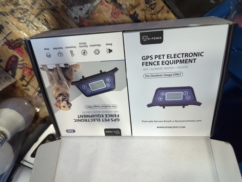 E-FENCE GPS Wireless Dog Collar Fence System,Electric Fence for Dogs,Adjustable Warning Strength,Pet Containment System, Outdoor Use Only