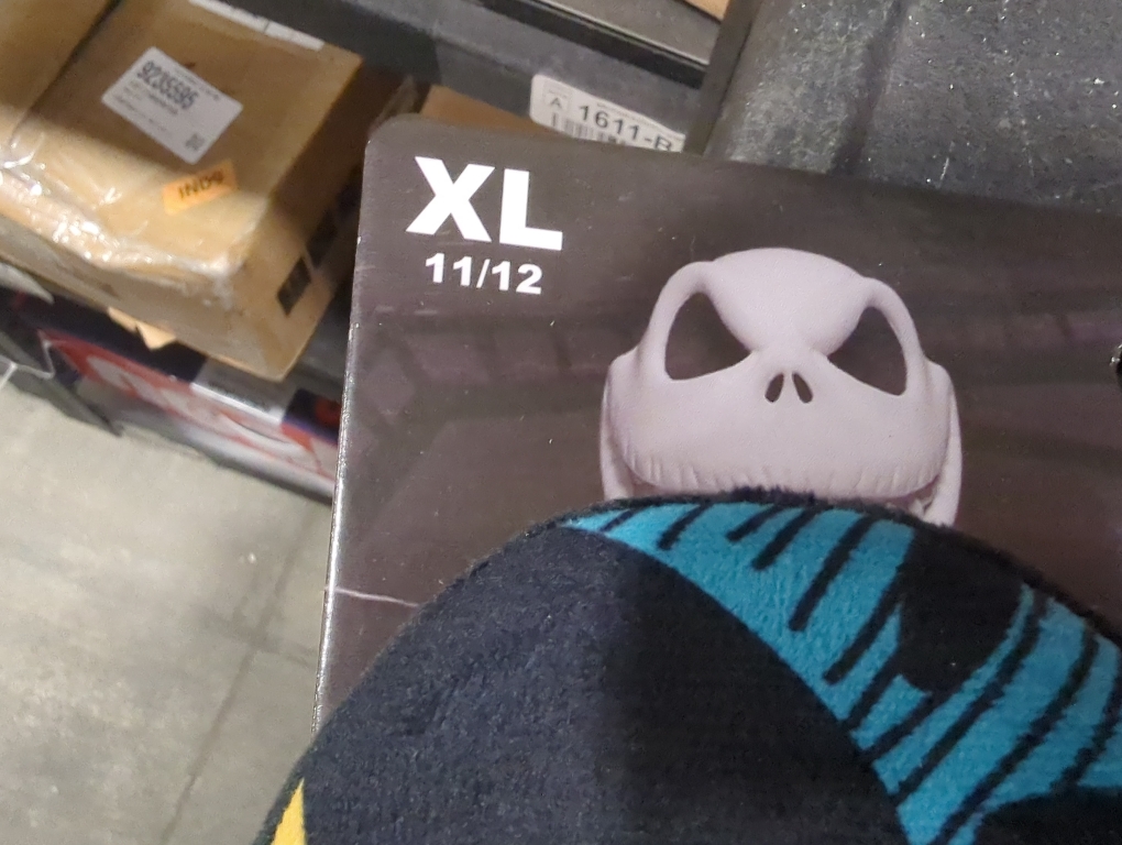 Size XL 11-12 Color Black Disney Ladies Nightmare Before Christmas Slippers - Ladies Classic Jack Skellington Slip On 3D Plush Slippers Slip On Slides Shoes