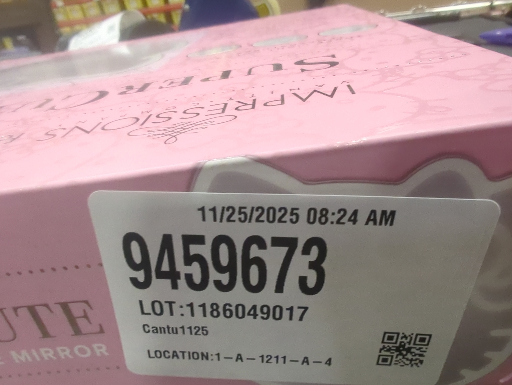 Impressions Vanity Supercute Hello Kitty Tabletop Desk Mirror with Lights and Touch Sensor Switch, Adjustable Tri Tone LED Lighted Makeup Mirror with Hidden Extendable Tray and Phone Holder