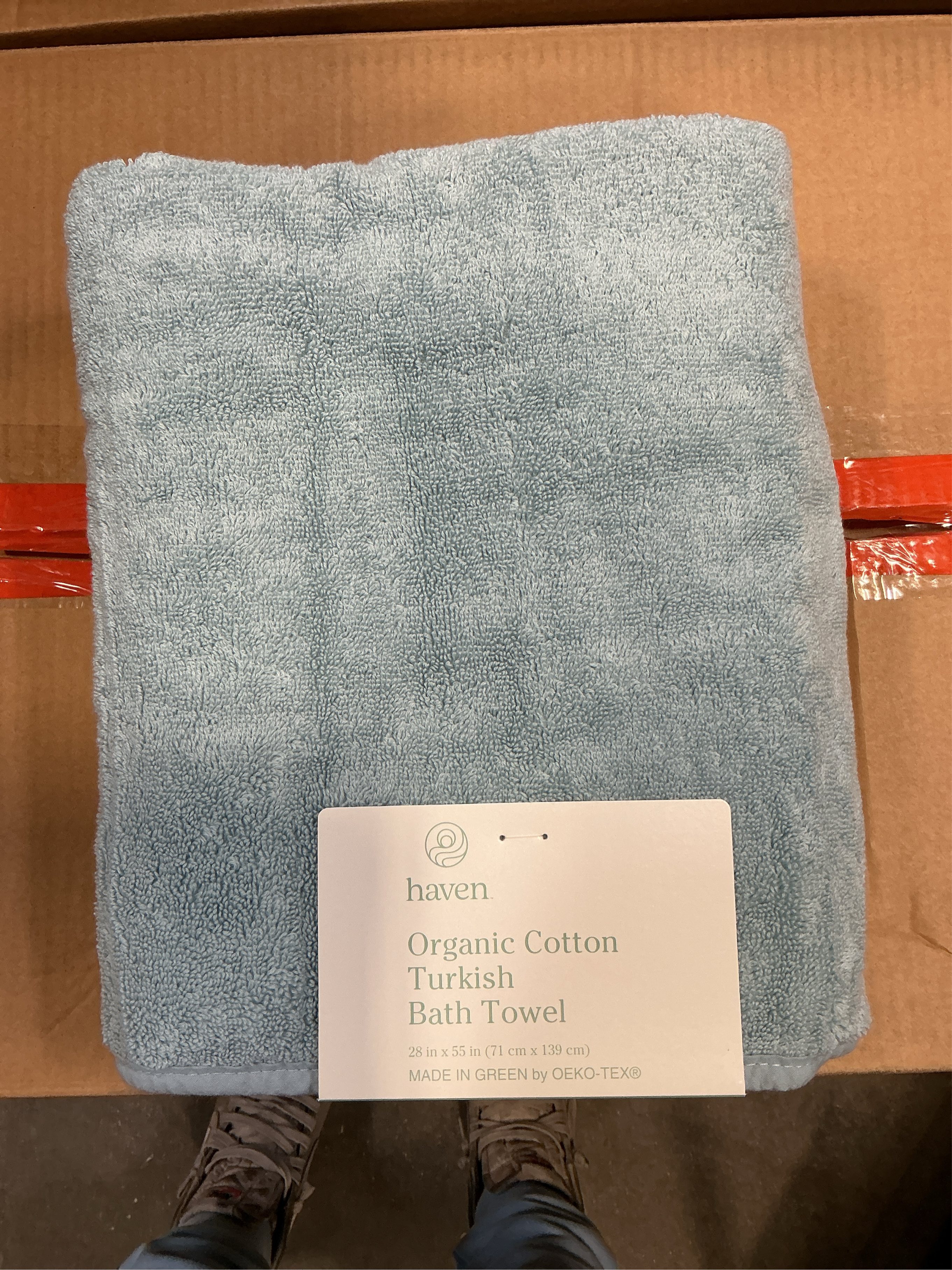 Haven Turkish Cotton Bath Towel in Celestial Blue