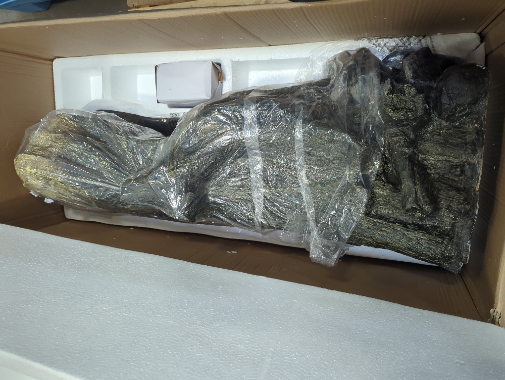 Alpine Corporation WIN258 Outdoor Rainforest Waterfall Tree Trunk Floor Fountain with LED Lights, Tiered Garden Decor, 41 H, Brown