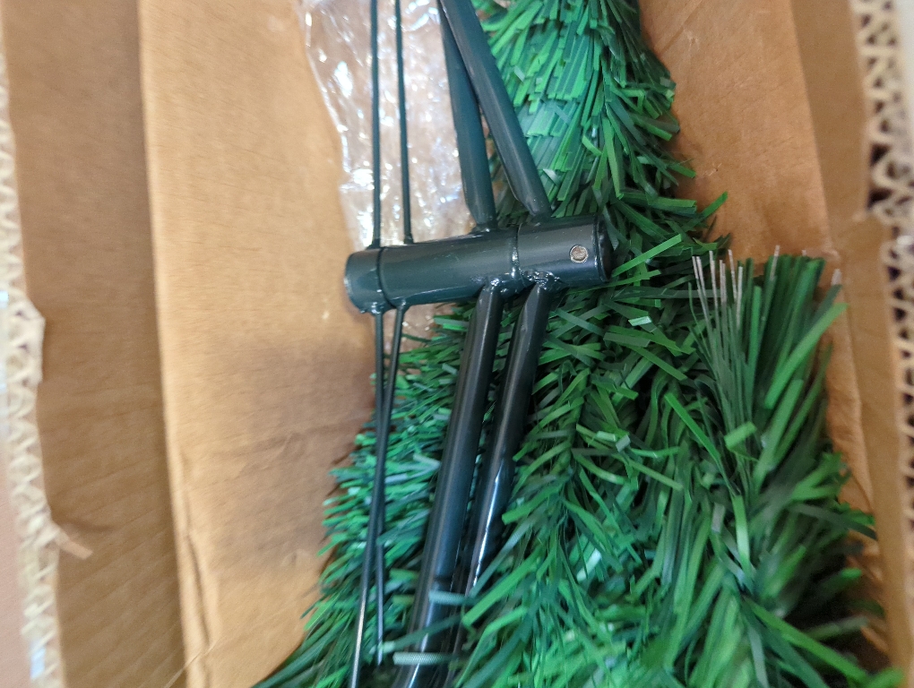 Prsildan 5 FT Artificial Christmas Tree, Pre-Lit Optical Fiber Xmas Trees with Multicolor LED Lights, Snowflakes & Top Star, Lighted Christmas Tree Holiday Home Decor