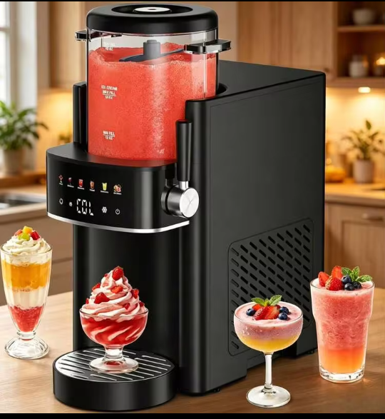 Smart Slushie Machine& Ice Cream Maker, Frozen Drink Machine With Touch Screen Black