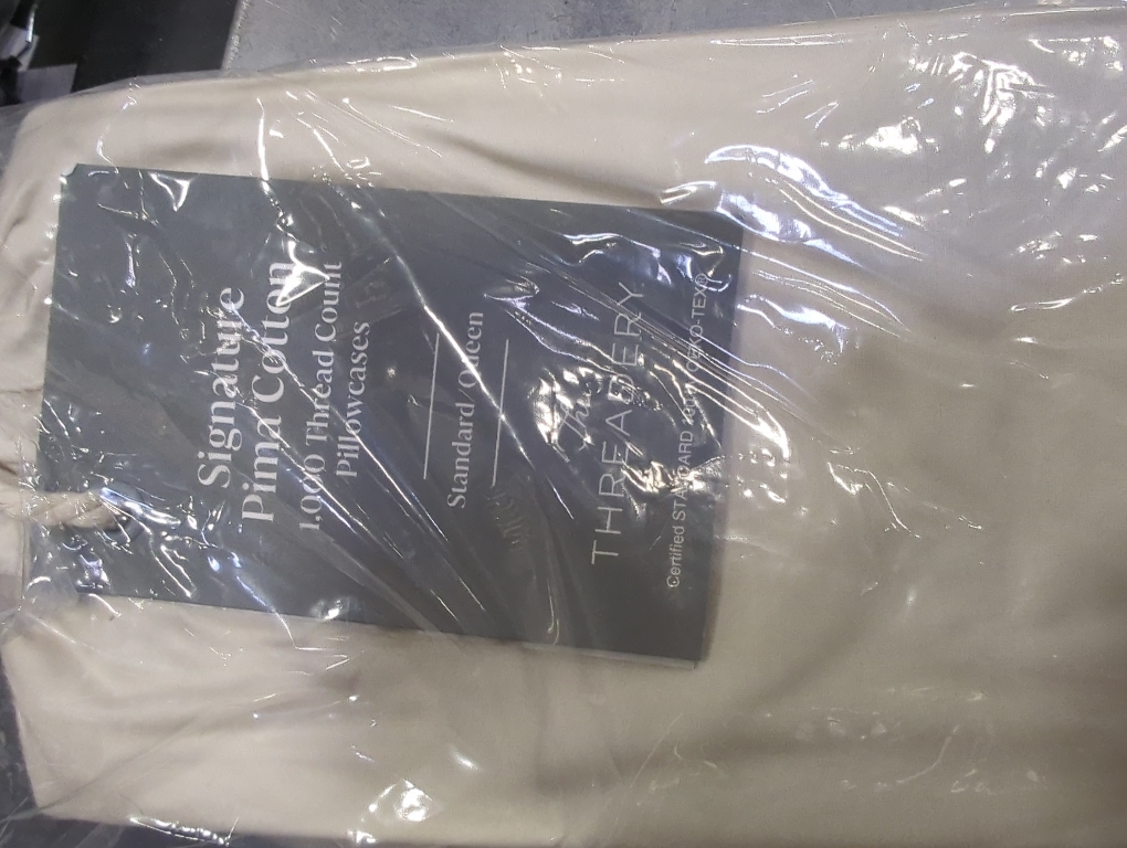 The Threadery Signature Pima Cotton 1000 Thread Count Pillowcases Standard/Queen Cream