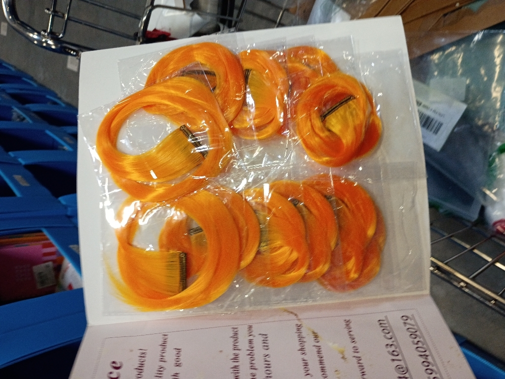 8 PCS Orange Hair Extensions Clip in, 22 Inch Colored Party Synthetic Neon Highlights Extensions, Rainbow Hair Accessories for Women Hair Pieces (Orange)