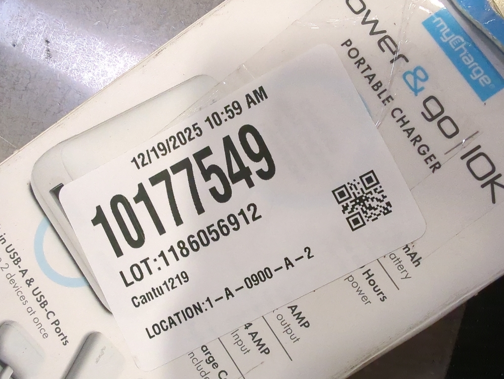 myCharge 10000mAh Power & Go Power Bank - White