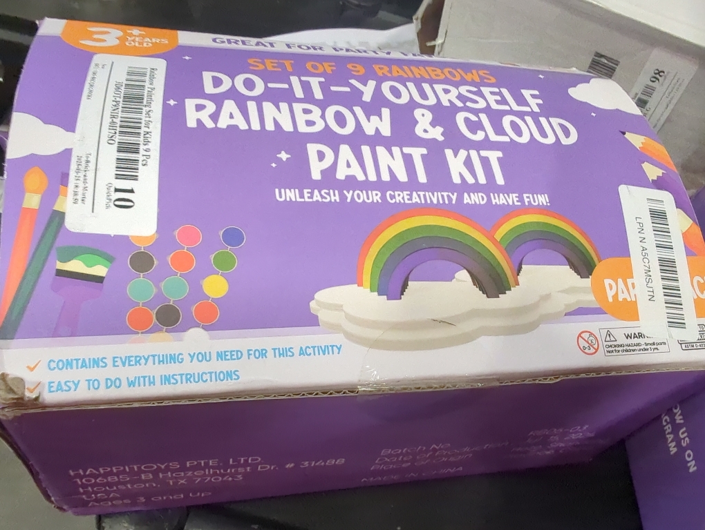 9 Pcs Rainbow Painting Set for Kids 9 Pcs - Bulk Stockings & Birthday Goodie Bag Stuffer - Kids Party Favors Toy Return Gifts - Pinata Stuffers - Classroom Treasure Box Carnival Prizes