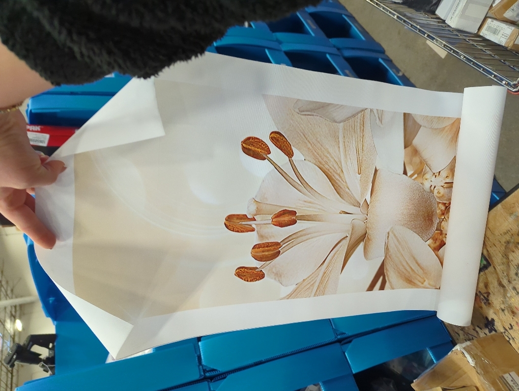 LZIMU 5Pcs Large White Gold Flower Wall Art Abstract Lily Floral Picture Elegant Blooming Canvas Print Modern Beige Painting Living Room Bedroom Decor (Gold, (8x14inx2 8x18inx2 8x22inx1))