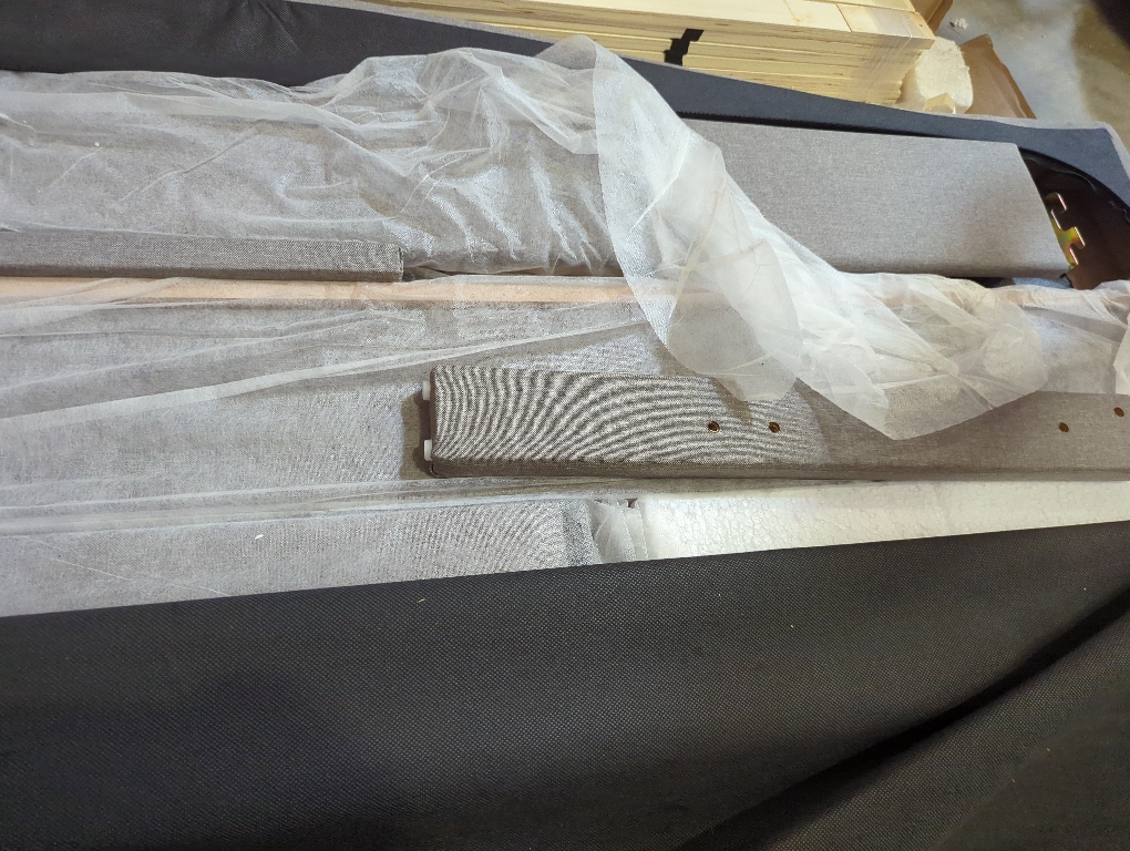 Upholstered CaliKings Bed Frame Stone