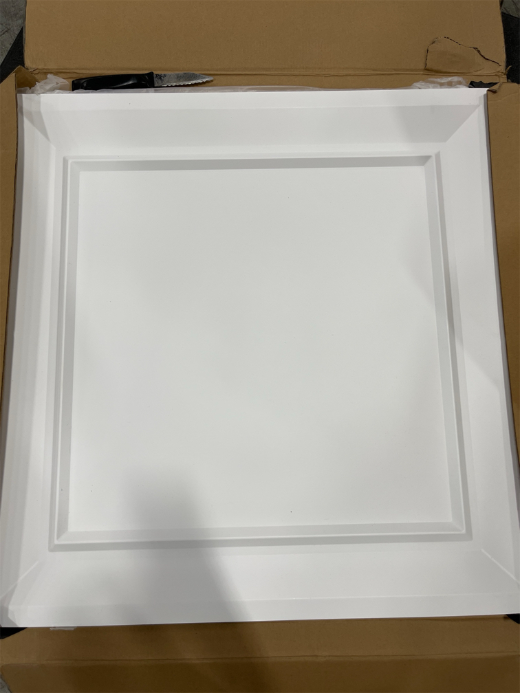 Art3dwallpanels Ceiling Tiles 24 x 24 Drop Ceiling Tiles, 12 Pack Drop in High Grade PVC Wall Panels, Fire Rated, Waterproof, Light Weight, Cover 48 Sq.Ft, White