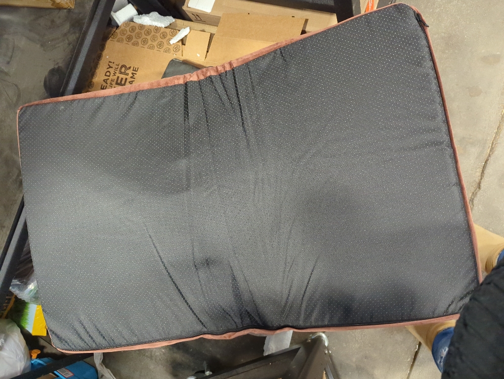 OhGeni Orthopedic Waterproof & Machine Washable Dog Bed for Medium Large Pets, Cat Mat with 25D Egg Crate Foam, Non-Slip Bottom & Removable Cover, 36 Inches(Brown)