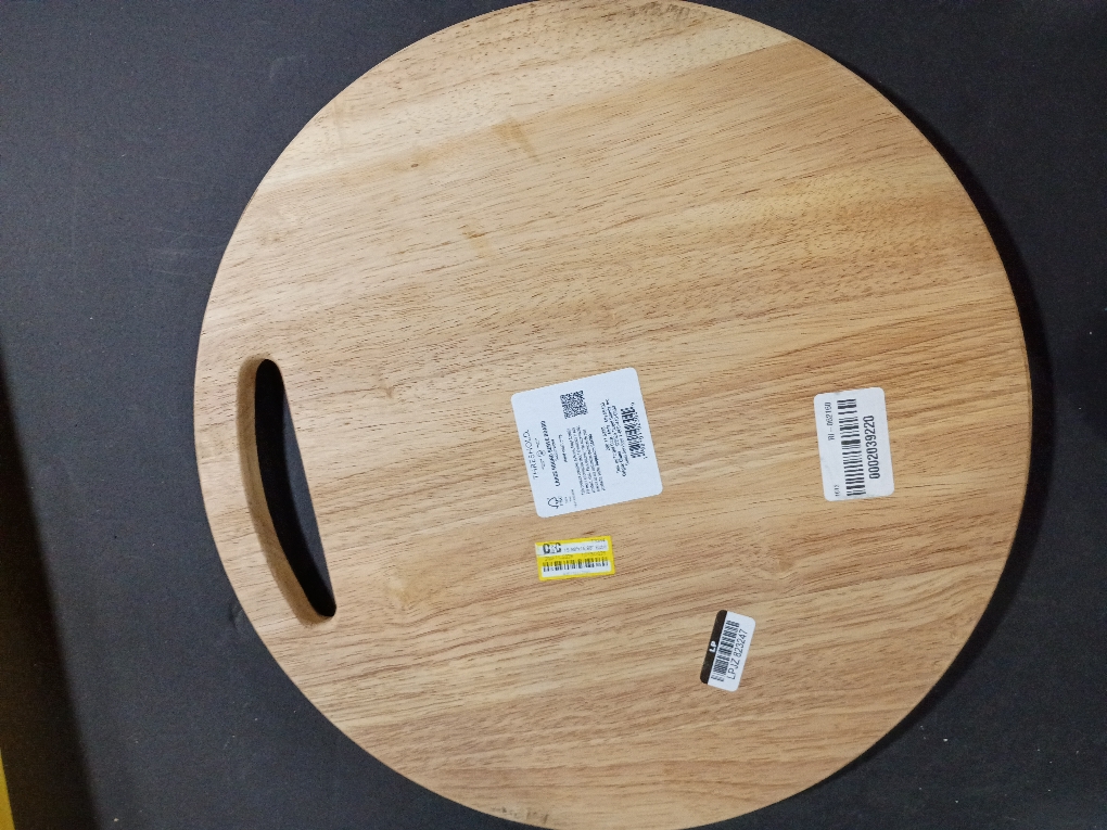 15.98x15.98 Rubberwood Round Serving Platter Brown - Threshold™: Meat & Cheese Platter, Hand Wash, 1 Piece
