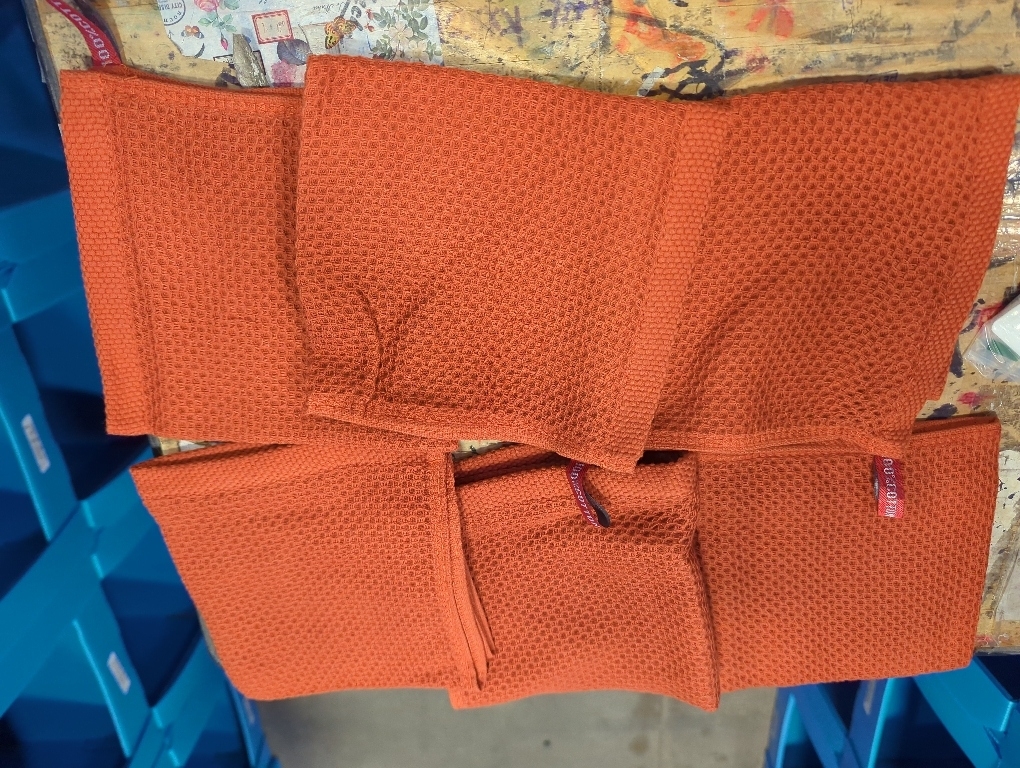 6 pack.....Mia'sDream Natural Cotton Waffle Weave Kitchen Tidy Dish Cloths Drying Rags Cleaning Cloth, Soft and Absorbent Kitchen Hand Towel Washcloths, 12inchx12inch 6 Pack (Brick Red)