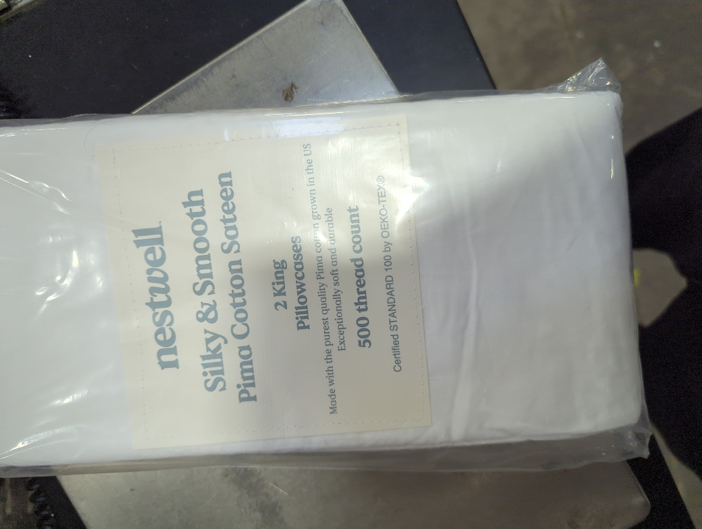 Nestwell Pima Cotton Sateen 500-Thread-Count 2 King Pillowcase Set in Bright White