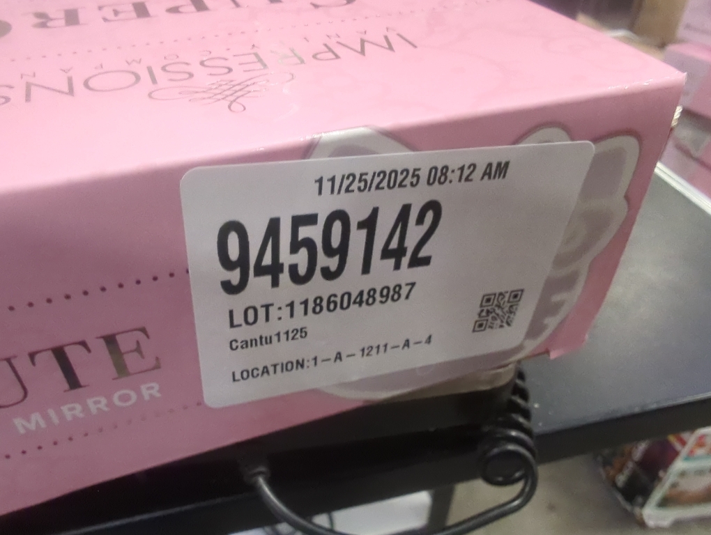 Impressions Vanity Supercute Hello Kitty Tabletop Desk Mirror with Lights and Touch Sensor Switch, Adjustable Tri Tone LED Lighted Makeup Mirror with Hidden Extendable Tray and Phone Holder