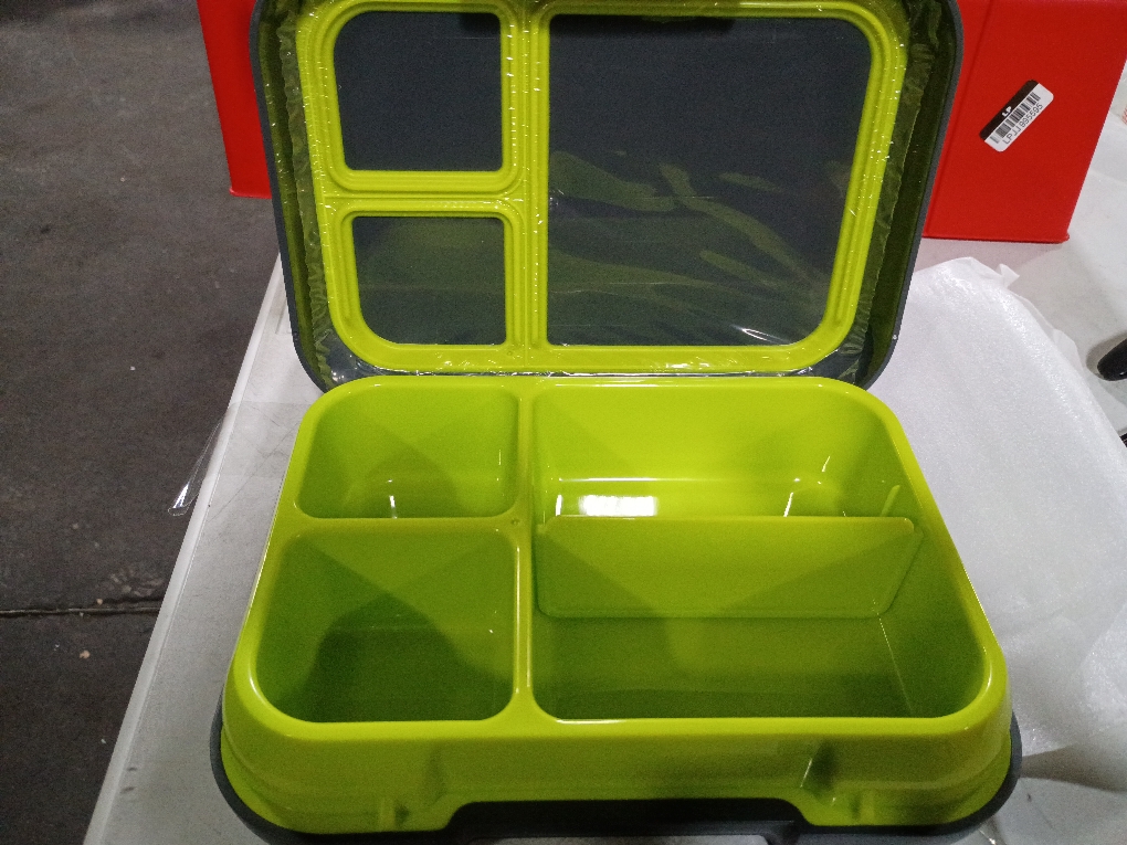 Bentgo Pop Leak Proof Bentgo - Style Lunch Box with Removable Divider - Charcoal/Lime: Solid Pattern, Leakproof, ABS Material