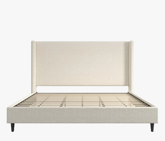 Ana King Upholstered Wingback Bed Ivory Boucle (2 BOXES)