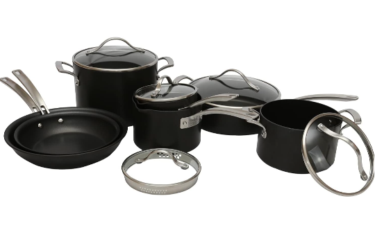 Kirkland Signature 12-piece Hard Anodized Cookware Set Black