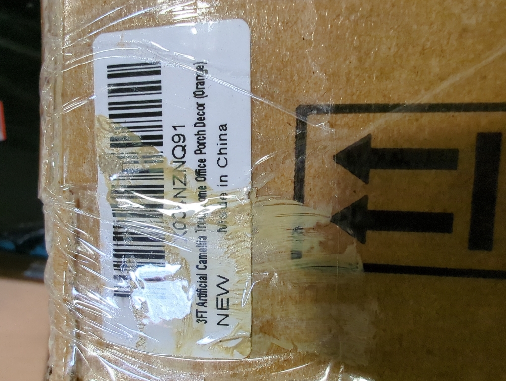 3FT Artificial Camellia Tree, 2 Pack Fake Camellia Tree Artificial Tree, Faux Floral Plants in Cement Pot, Greenery Potted Plant for Indoor Outdoor Home Office Porch Decor (Orange)