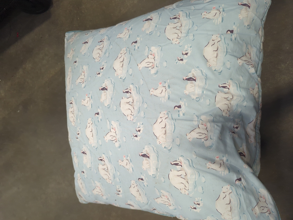 24 x 24 Pillow Polar Bear and Penguins Icy Wonderland