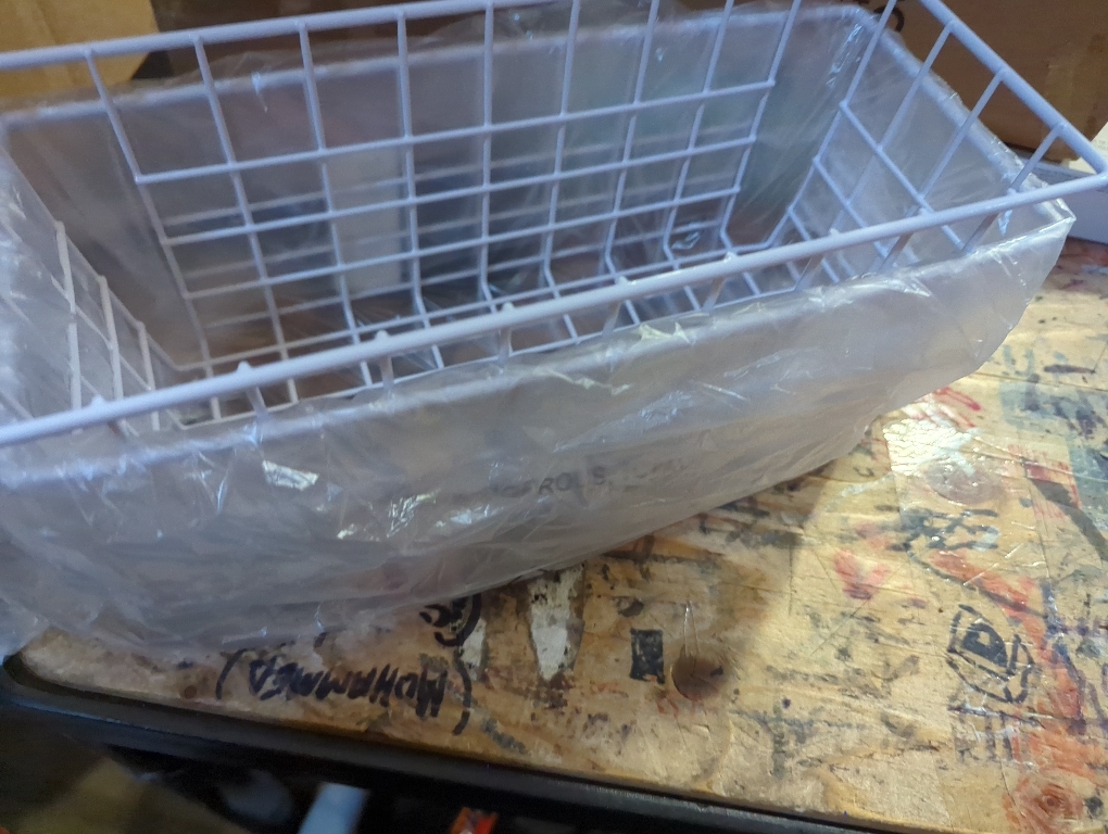 Hanging Kitchen Baskets Adhesive Sturdy Wire Storage Baskets with Kitchen Food Pantry Bathroom Shelf Storage No Drilling Wall Mounted,White,2 Pack