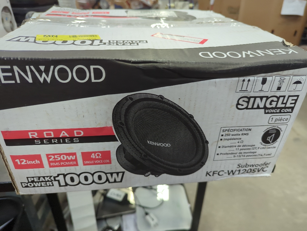 Kenwood - Road Series 12 Single-Voice-Coil 4-Ohm Subwoofer - Black