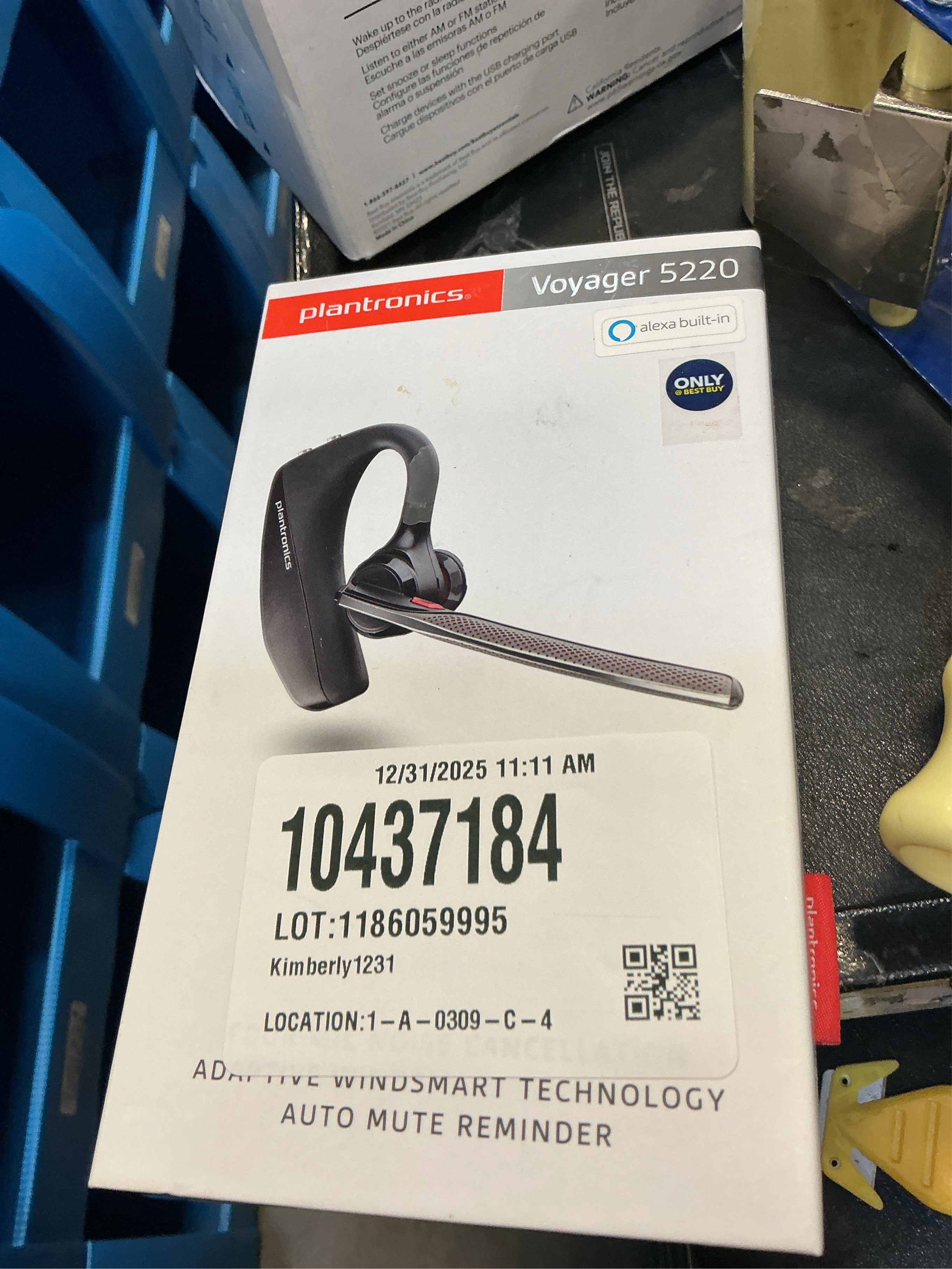 Poly - Formerly Plantronics - Voyager 5220 Wireless Noise Cancelling Bluetooth Headset with Amazon Alexa - Black