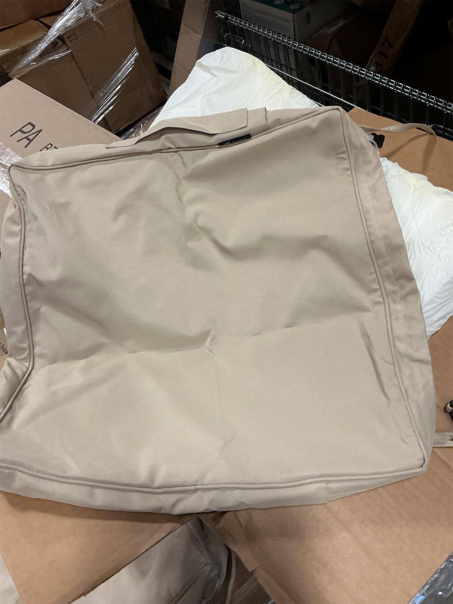 Classic Accessories Montlake Water-Resistant 2 pcs, 23 x 22 x 4 Inch Outdoor Back Cushion Slip Cover, Patio Furniture Cushion Cover, Antique Beige, Patio Furniture Cushion Covers