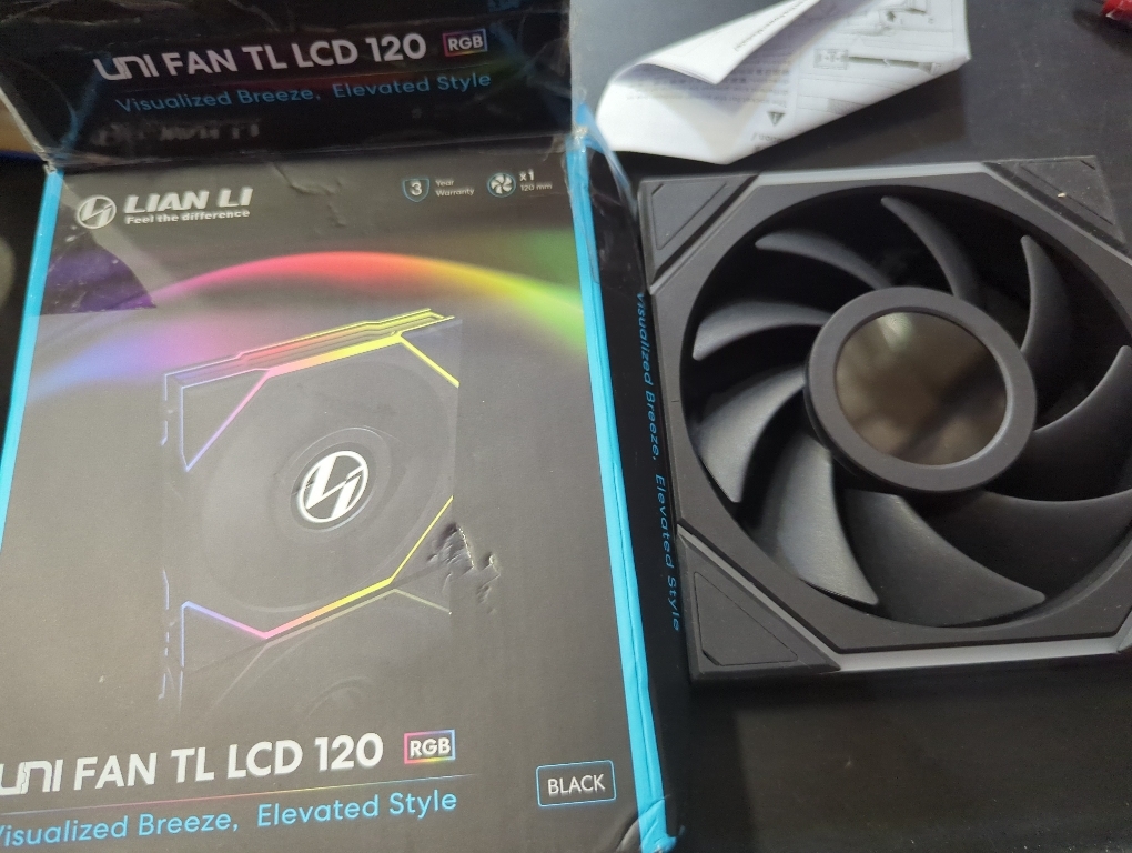 Lian Li UNI Fan TL LCD Series Lüfter, 3er-Pack INKL Controller - 120 mm, Schwarz