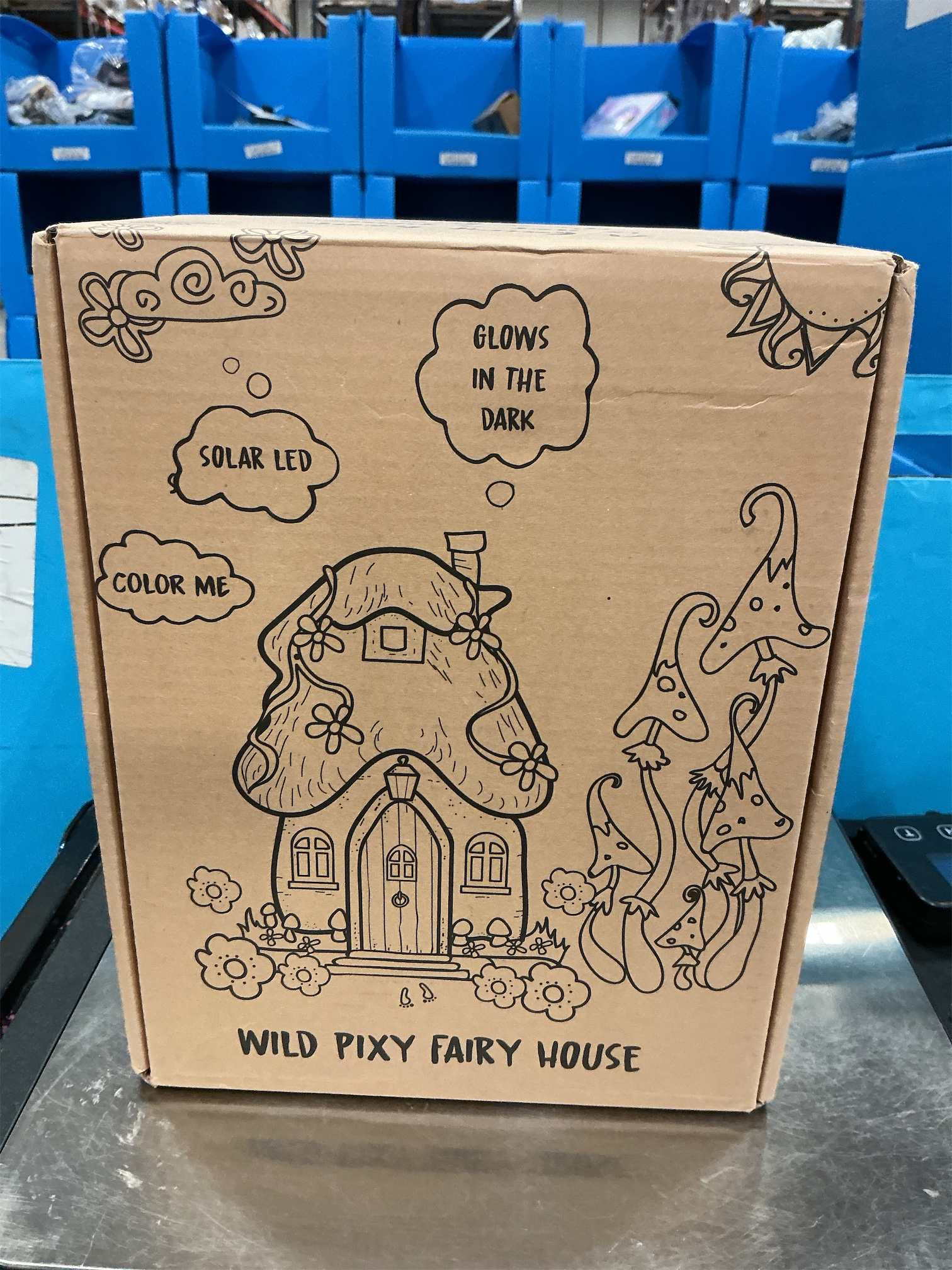 WILD PIXY Fairy Garden House - Glow in The Dark Fairy Cottage with Opening Door and Solar LED Light, Beautiful Miniature Garden Decoration for Indoor or Outdoor Fairy Gardens - 7.1 Fairy House