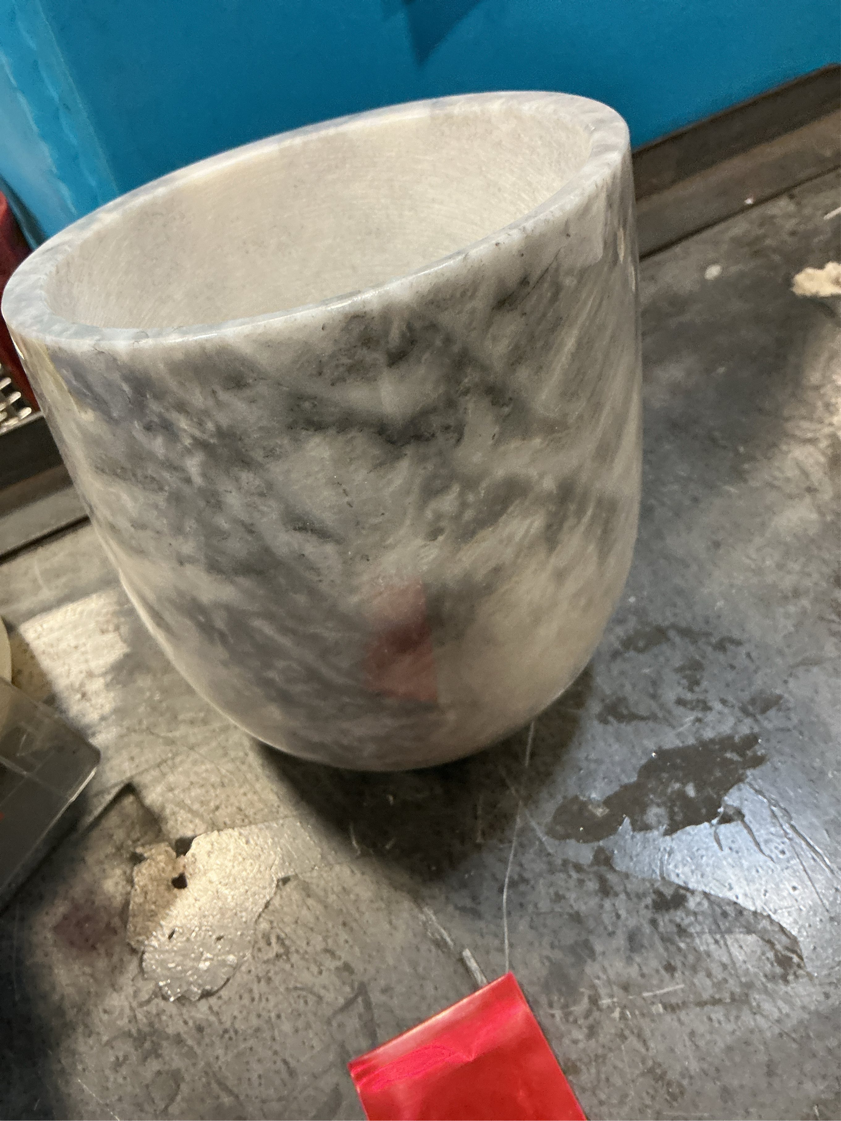 Gusto Nostro Marble Wine Chiller Bucket - 750ml Wine Bottle Cooler and Champagne Chiller for Party, Kitchen, Bar Cart Decor to Chill & Keep Bottles Cold with Unique Wine Lovers Gift Box (White)