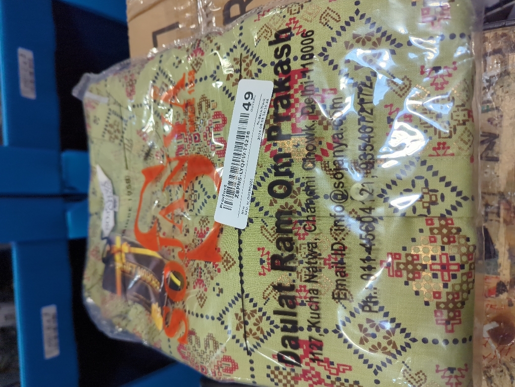 6XL...Sojanya (Since 1958 Men'S Cotton Linen Blue Foil Printed Only Long Kurta