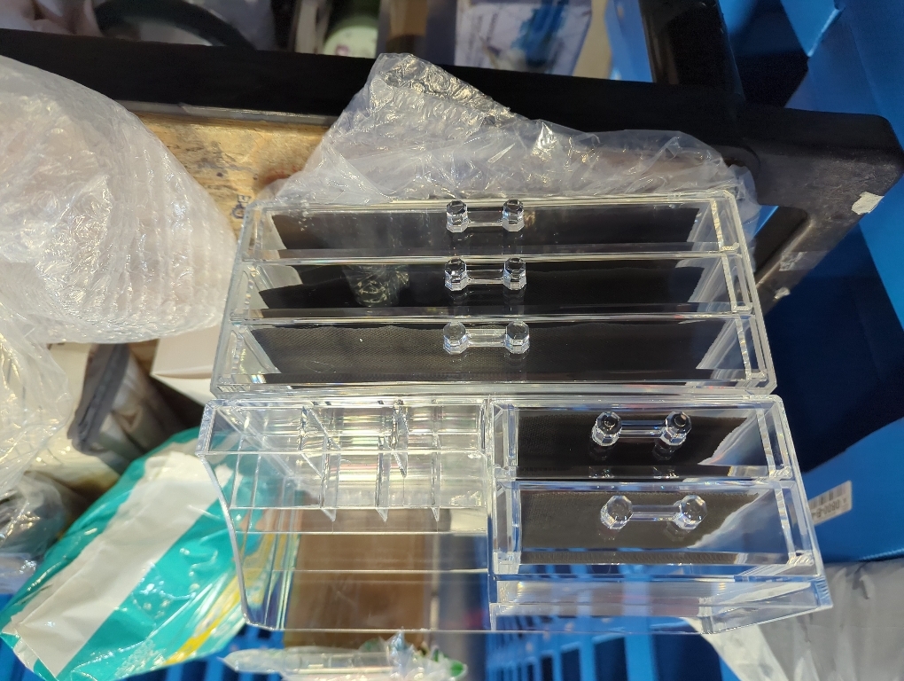 Lipstick Storage Box, Multifunctional Transparent Makeup Storage Box with Detachable Drawer for Cosmetics and Jewelry